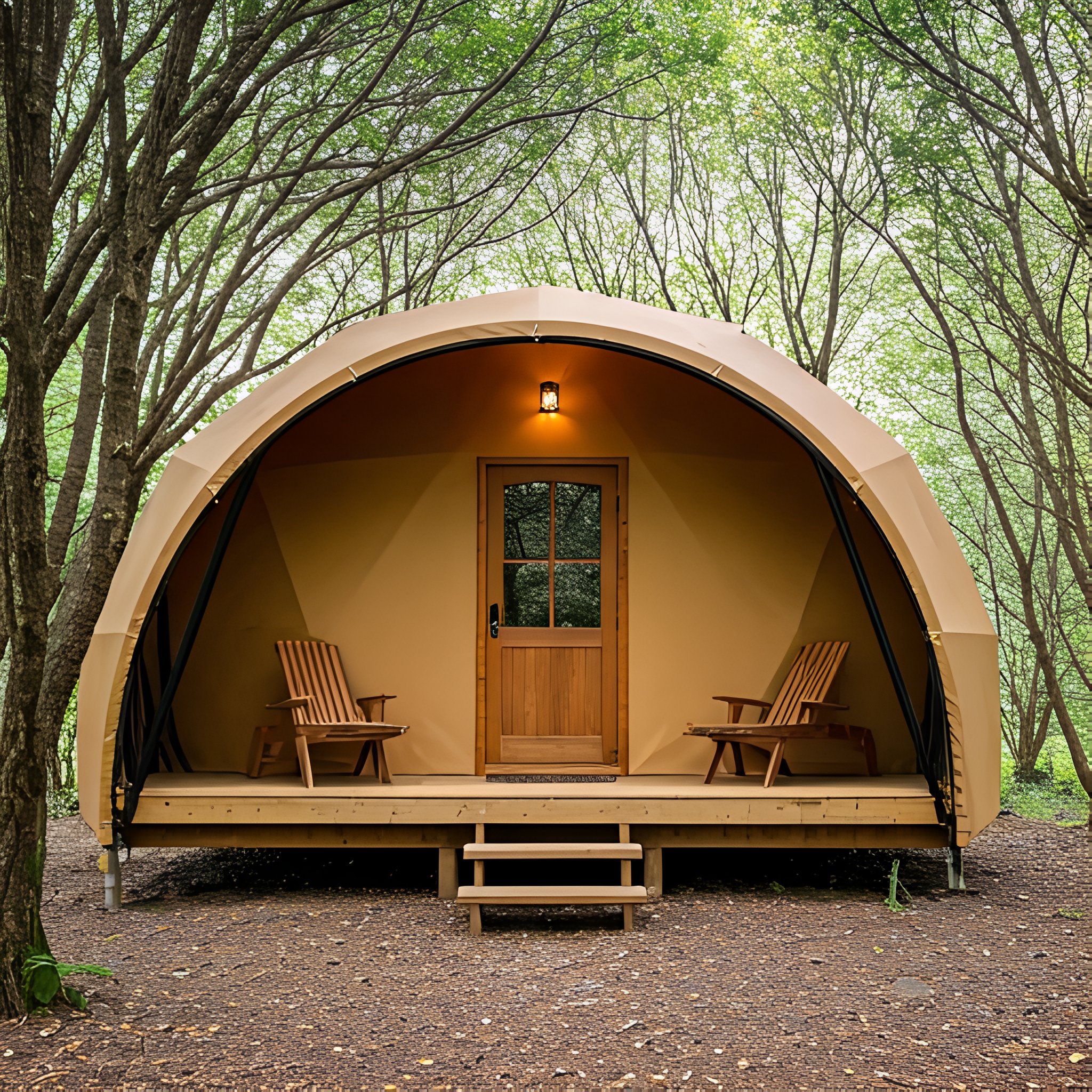 Srednja glamping kupola sa terasom — model M