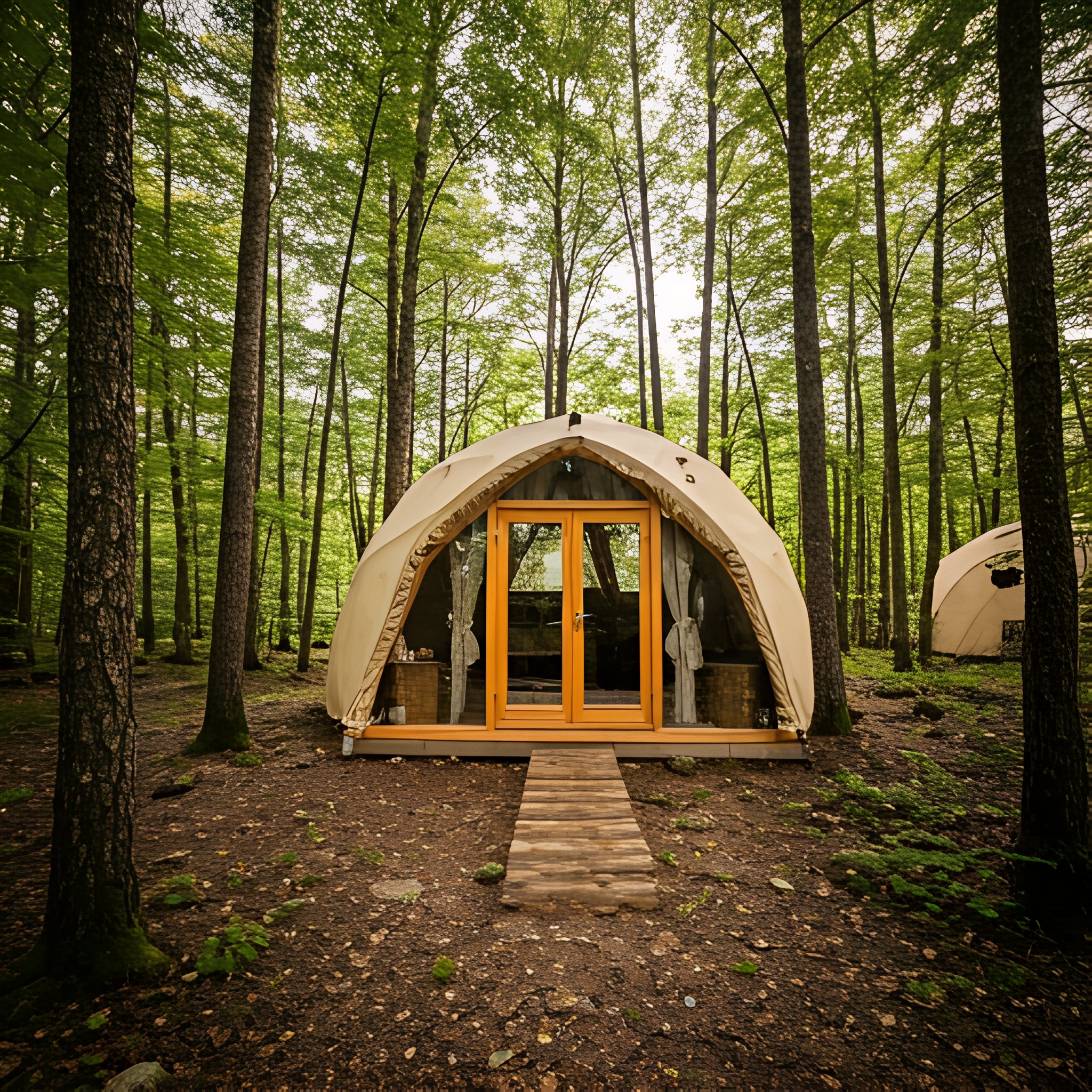 Velika luksuzna glamping kupola — enterijer modela L