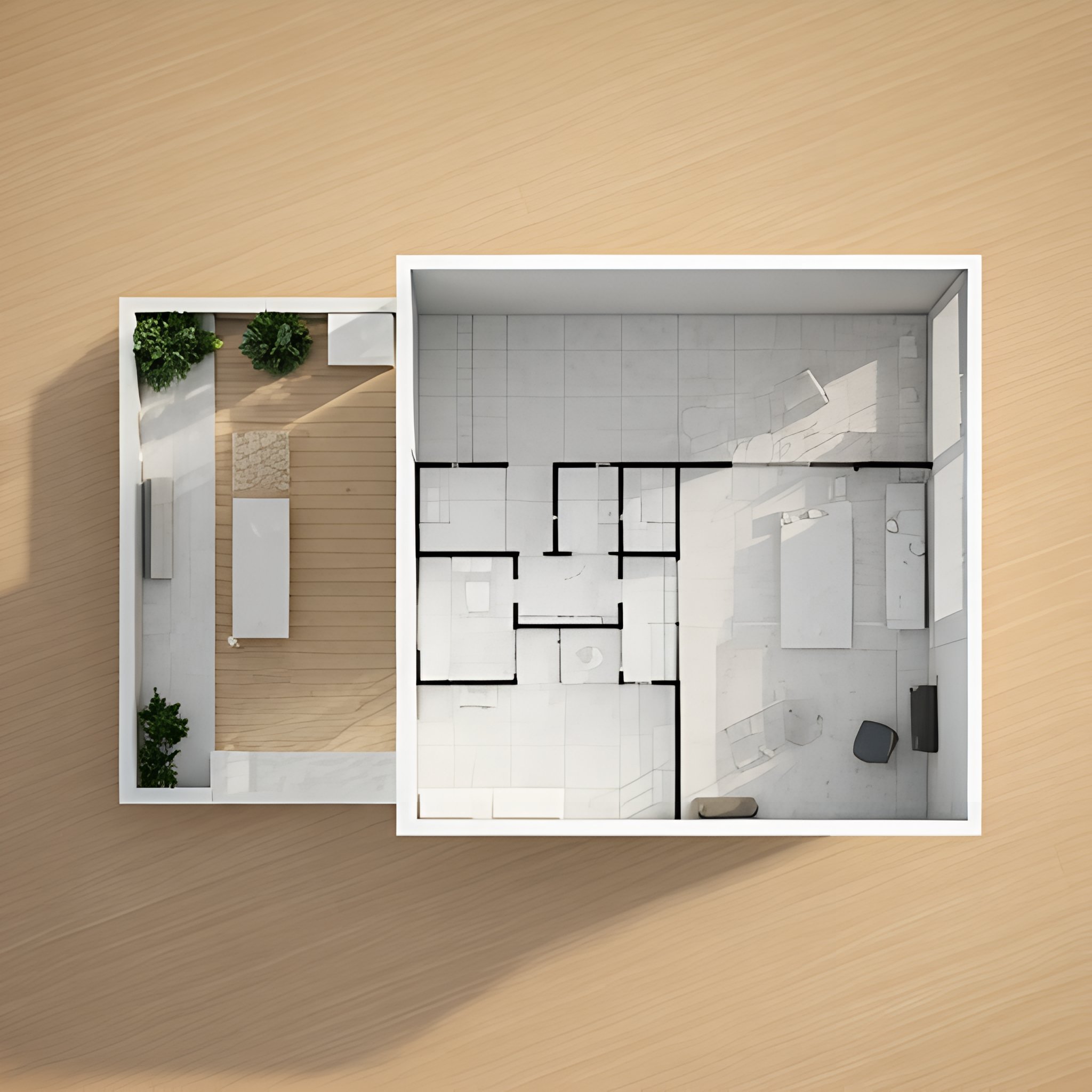 Arhitektonski tlocrt garsonjere od 2 modula