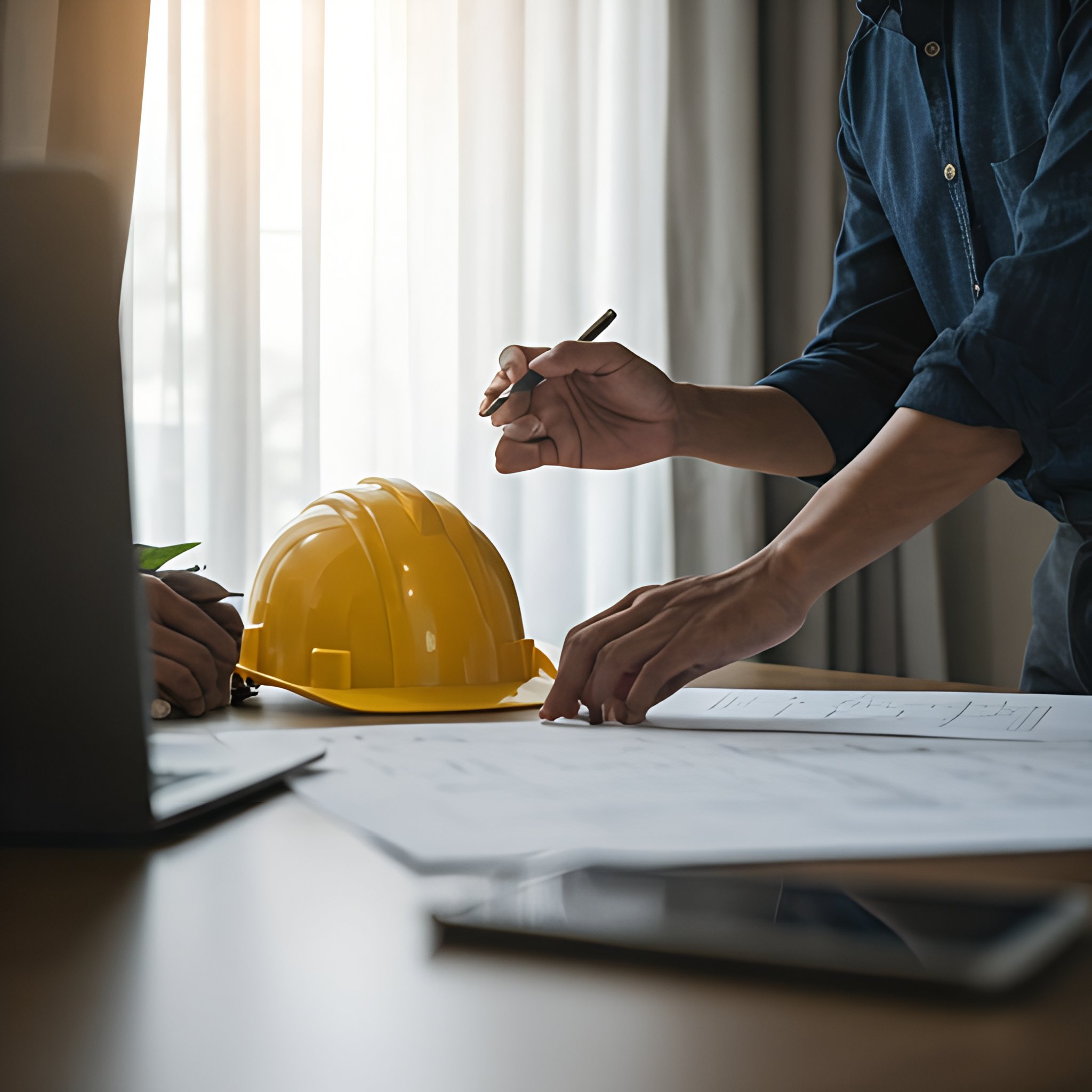 Arhitekta u konsultaciji sa klijentom oko plana kuće