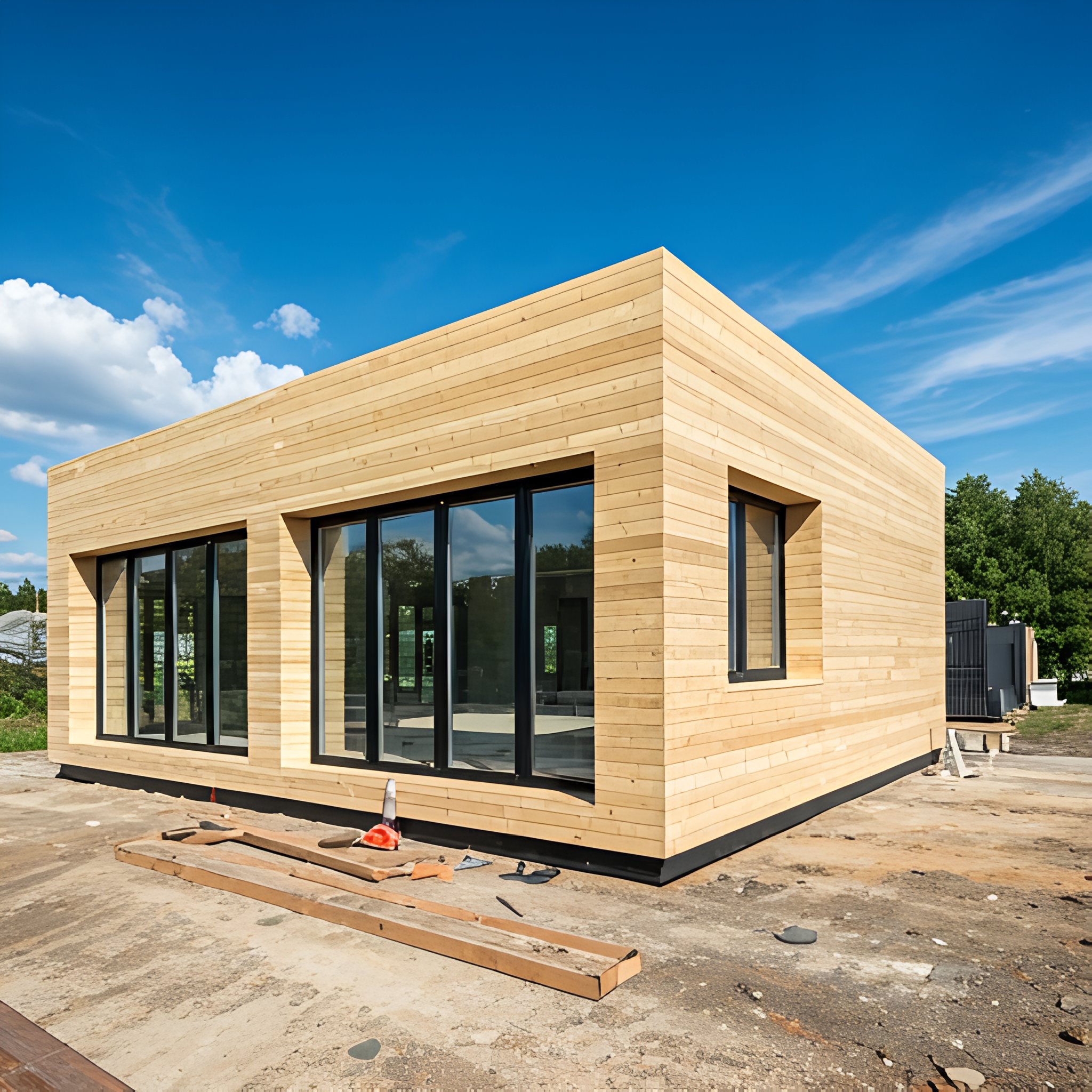 Montaža prefabrikovane kuće na terenu